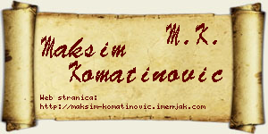 Maksim Komatinović vizit kartica